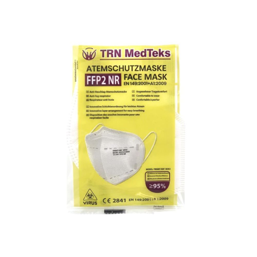 TRN MedTeks Μάσκες Προστασίας KN95 FFP2 NR 5-layer 200 τμχ Λευκό/Μαύρο - Image 4
