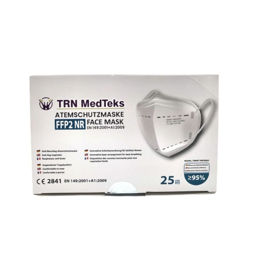 TRN MedTeks Μάσκες Προστασίας KN95 FFP2 NR 5-layer 200 τμχ Λευκό/Μαύρο - Image 2