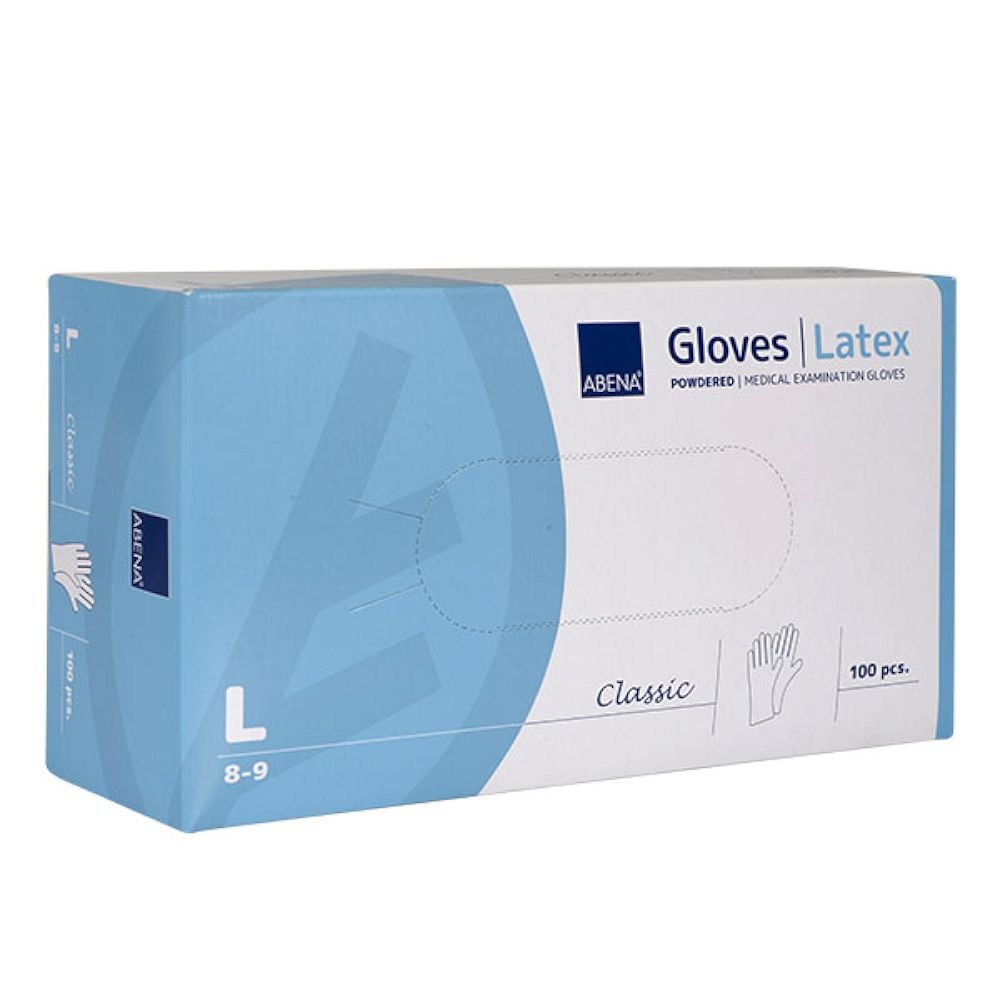Εξεταστικά Γάντια Latex Abena Classic με Πούδρα 100τμχ - Image 2